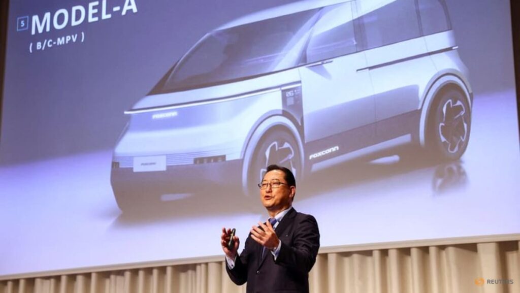 Foxconn showcases 'Model A' electric vehicle at tech day event