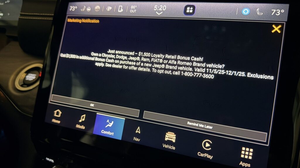 Pop-Up Ads Are Appearing On Stellantis Infotainment Screens Again