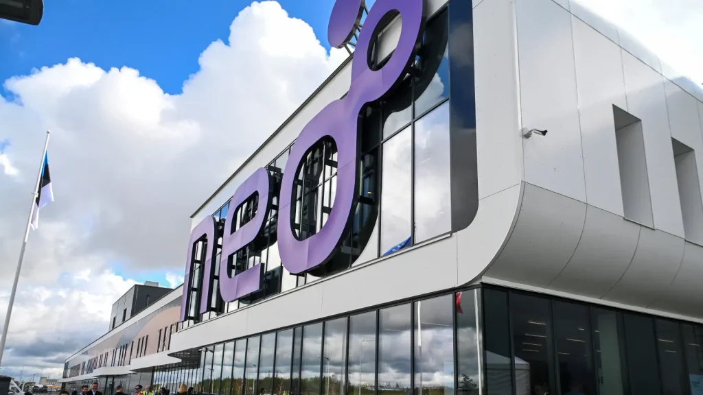 A view of the NEO magnetic plant in Narva, a city in northeastern Estonia. A plant producing rare-earth magnets for Europe’s electric vehicle and wind-energy sectors.