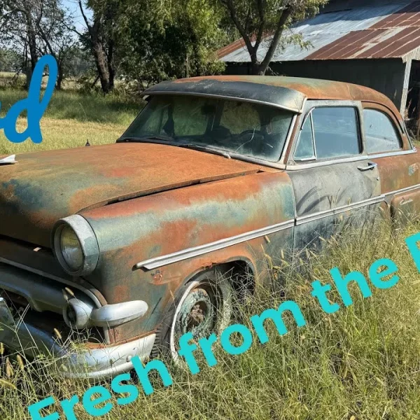 Rare Ford Customline Barn Find with Sunvisor Featured in New Junkyard Inventory