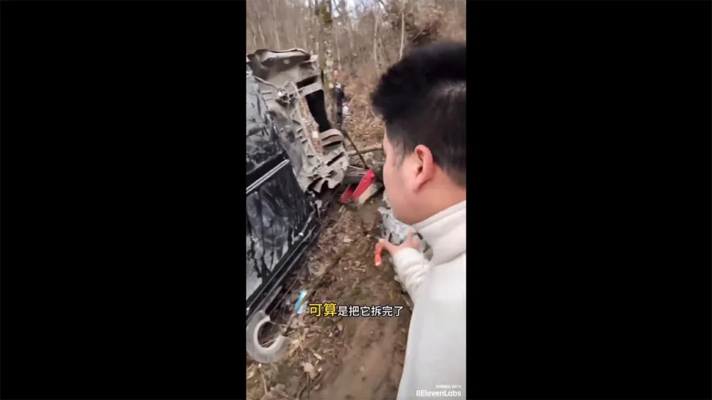 Tesla Model Y falls off a cliff in China, occupants walk away safely